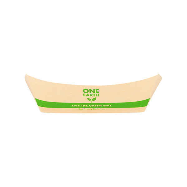500-PACK OF Tray Food Karat Earth 2.5 lb Bamboo Natural Food Tray, Generic Print - 500 pcs