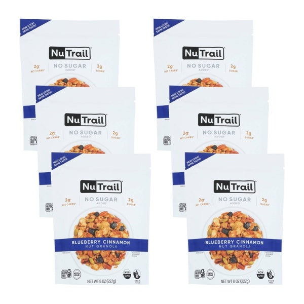 6-PACK OF Cereal Granola Blueberry Cinnamon Nutrail 8 oz
