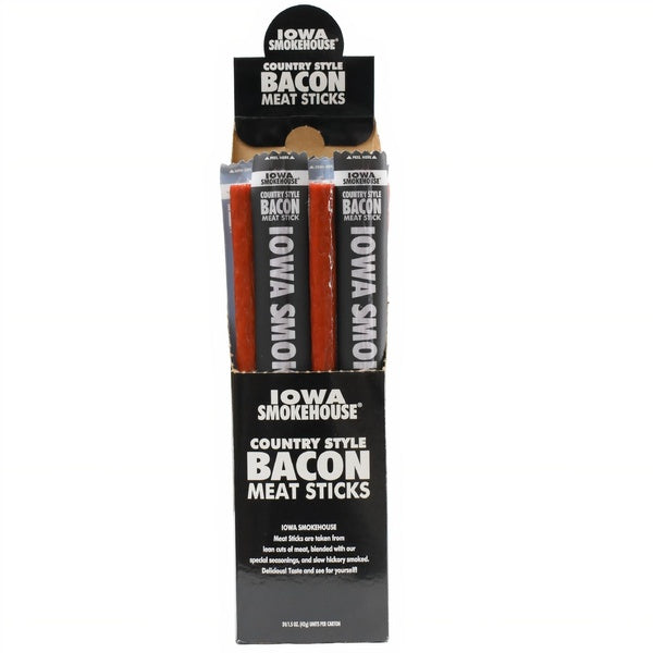 144-PACK OF Meat Sticks Country Style Bacon 1.5 oz, Iowa Smokehouse
