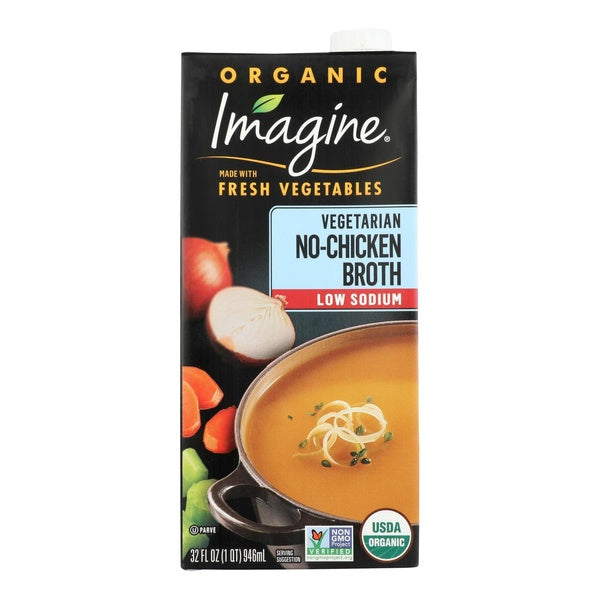 6-PACK OF Broth Veg No Chicken Low Sodium Imagine 32 fz