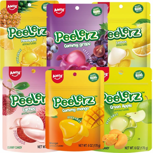 72-PACK OF Candy Variety Box 6 Flavors Amos Peelerz, AI Distribution