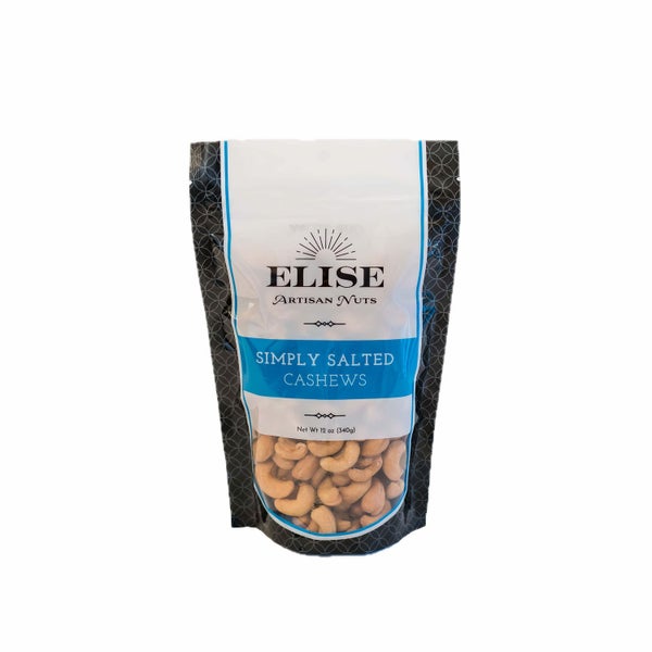 12-PACK OF Cashews Roasted, Simply Salted Elise Artisan Nuts