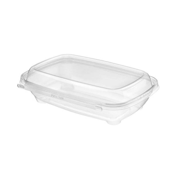 128-PACK OF Safe-T-Chef 9 x 6 Tamper evident & Tamper Resistant Microwaveable Clamshell - Vented, 35 oz.