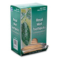 15000-PACK OF AmerCareRoyal RM115 Premium Mint Cello-Wrapped Toothpicks - Natural Birch (15000 Count Carton)