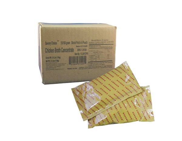 15-PACK OF Stock Base Chicken Low Sodium Liquid Concentrate 15 X 100 G Pouches